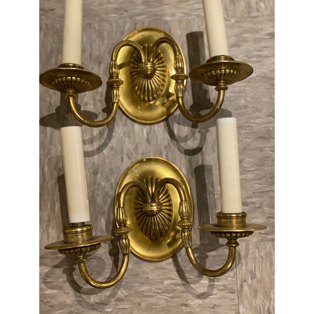 Gold 1920s Caldwell Double Light Sconces - a Pair For Sale - Image 8 of 9