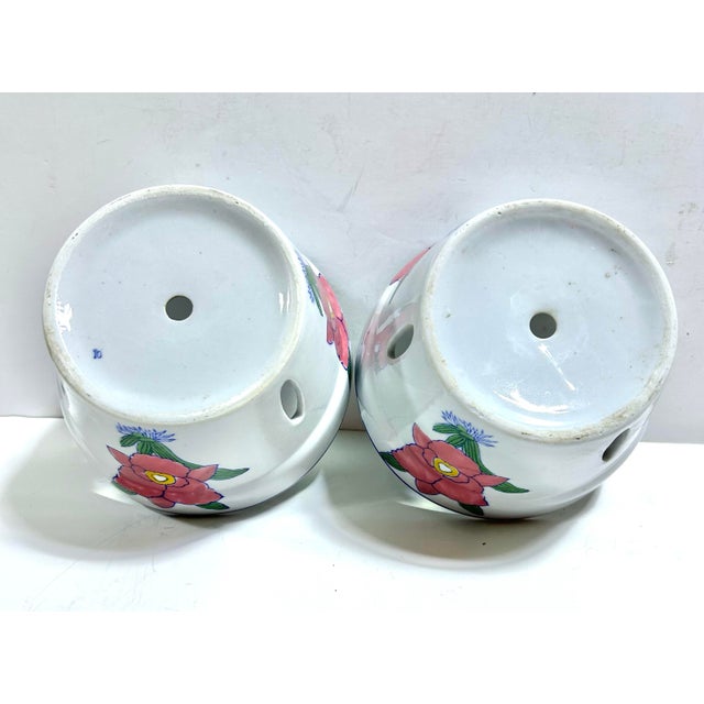 1980s Porcelain Ventilated Orchid Pots Slotted Pots - A Pair For Sale - Image 10 of 12