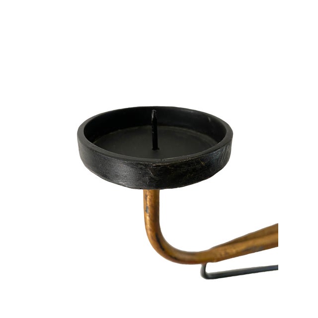 Pair of Large Mid 20th Century Metal Candle Sconces For Sale - Image 10 of 12