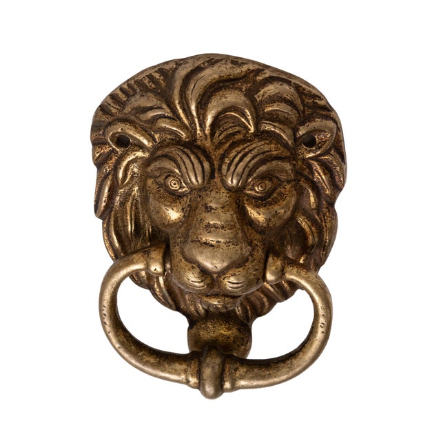 Dutch Bronze Lions Head Door Knocker, 1920s For Sale - Image 6 of 9
