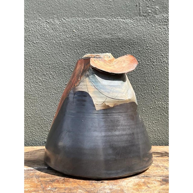 Mid-Century Modern Vintage Abstract Ceramic Vase For Sale - Image 3 of 12