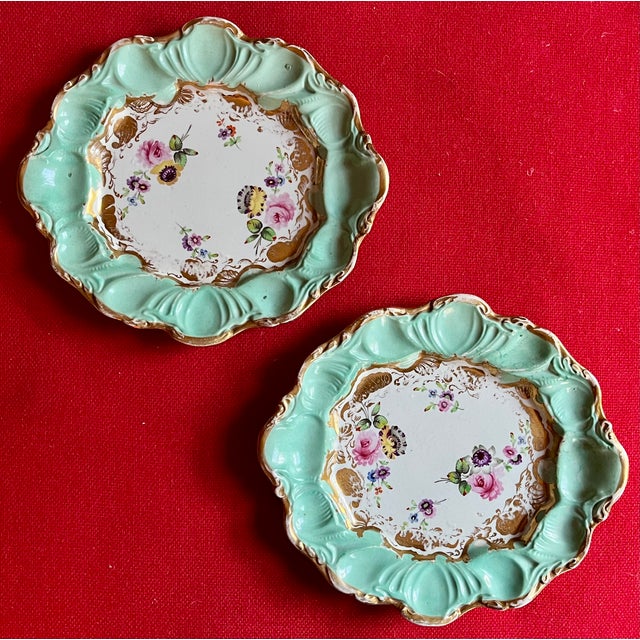 Ceramic Antique Early 19th Century English George III Mason's Patent Ironstone China Small Rococo Platters or Plates Circa 1815 - A Pair For Sale - Image 7 of 11