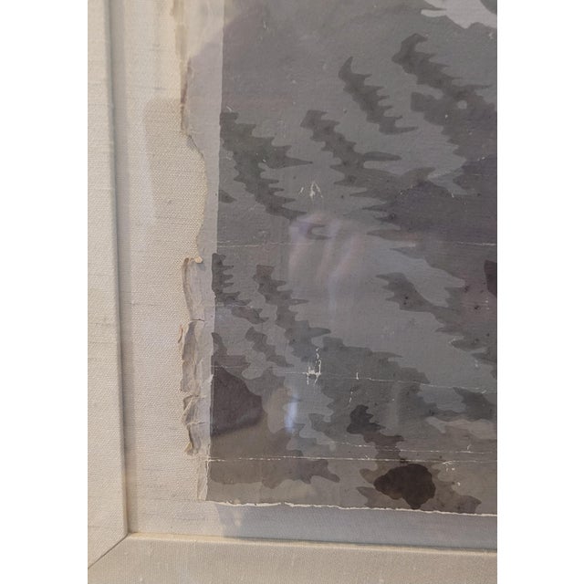 Early 18th Century Hand Painted Wallpaper Archival Frame For Sale - Image 6 of 12