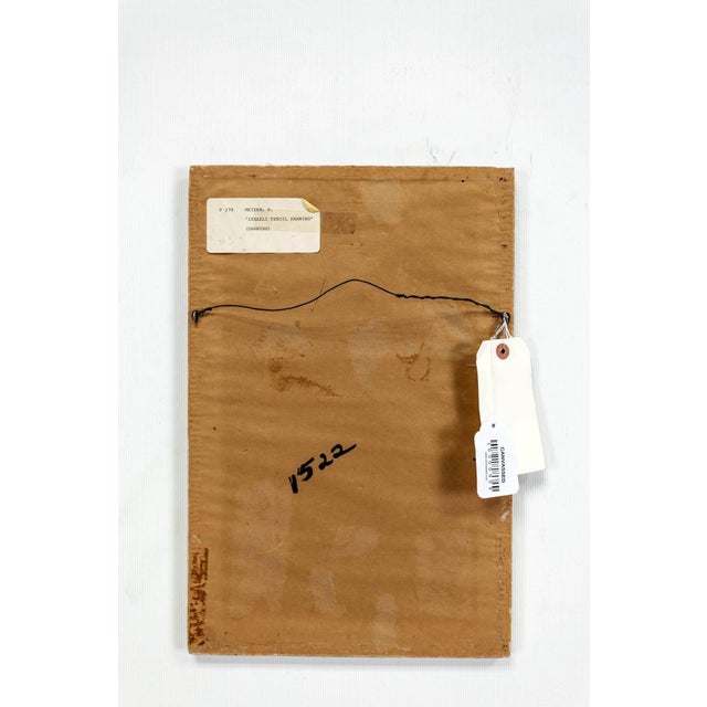 Folk Art Arieh Merzer, Rare Judaica Drawing Sephardic Rabbi Gentleman, Palestine For Sale - Image 3 of 3