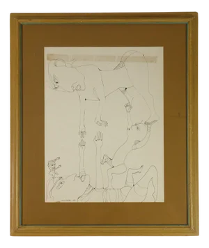 Mario Molinari, Figure, Drawing on Paper, 1969