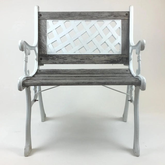 Vintage Cast Iron Garden Bench For Sale - Image 4 of 13