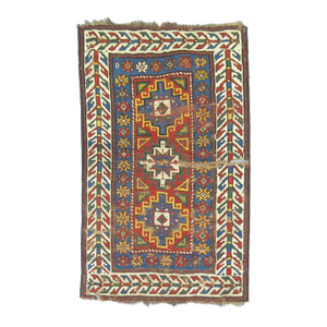 Late 19th Century Caucasian Rug on Kilim