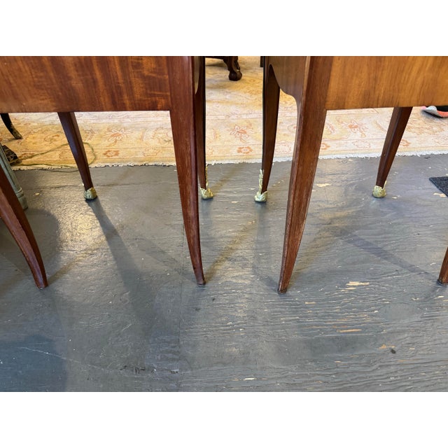 Wood 19th Century French Burled Walnut Marble Top Side Tables For Sale - Image 7 of 8