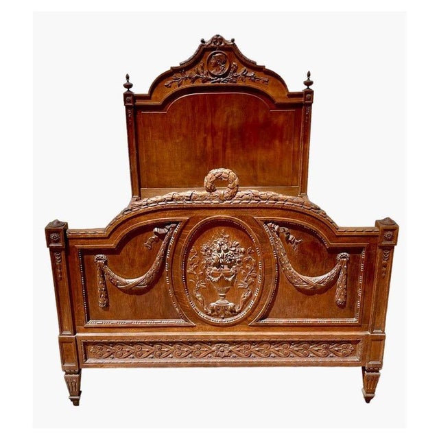 Louis XVI Style Carved Bed For Sale - Image 11 of 11