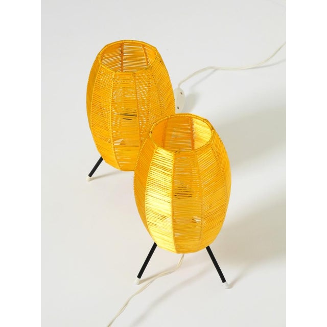 Mid-Century Modern Tripod Raffia Table Lamps, 1950s, Set of 2 For Sale - Image 11 of 18