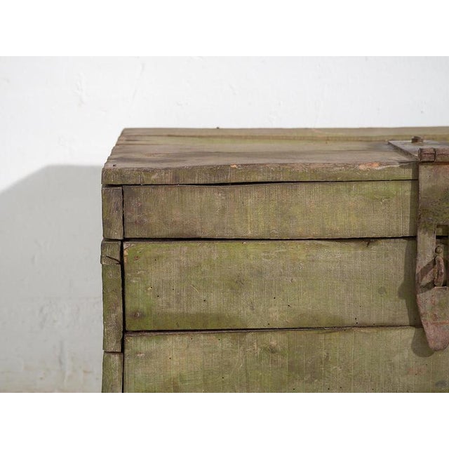 Primitive Green Chest, 1920s For Sale - Image 10 of 11