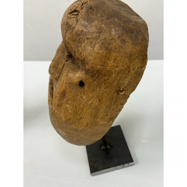 Vintage Himalayan Festival Mask + Stand For Sale - Image 12 of 12