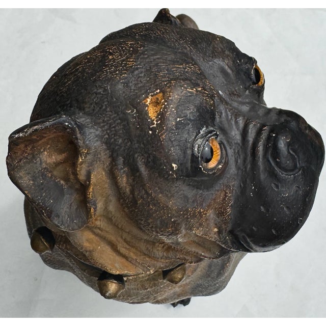 Antique Terracotta Bulldog Statue 19th Century For Sale - Image 10 of 12