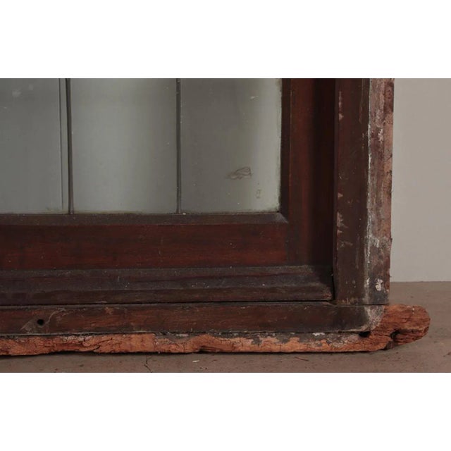 A Two Panel Mahogany Window Set With Leaded Glass and Frame Circa 1920. For Sale In Philadelphia - Image 6 of 7