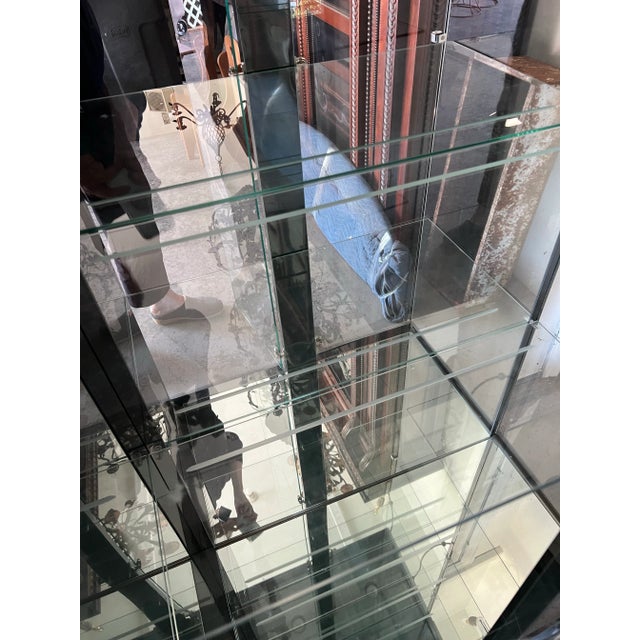 1980s Post Modern Custom Made Curio Lighted Storage Cupboard For Sale - Image 5 of 12