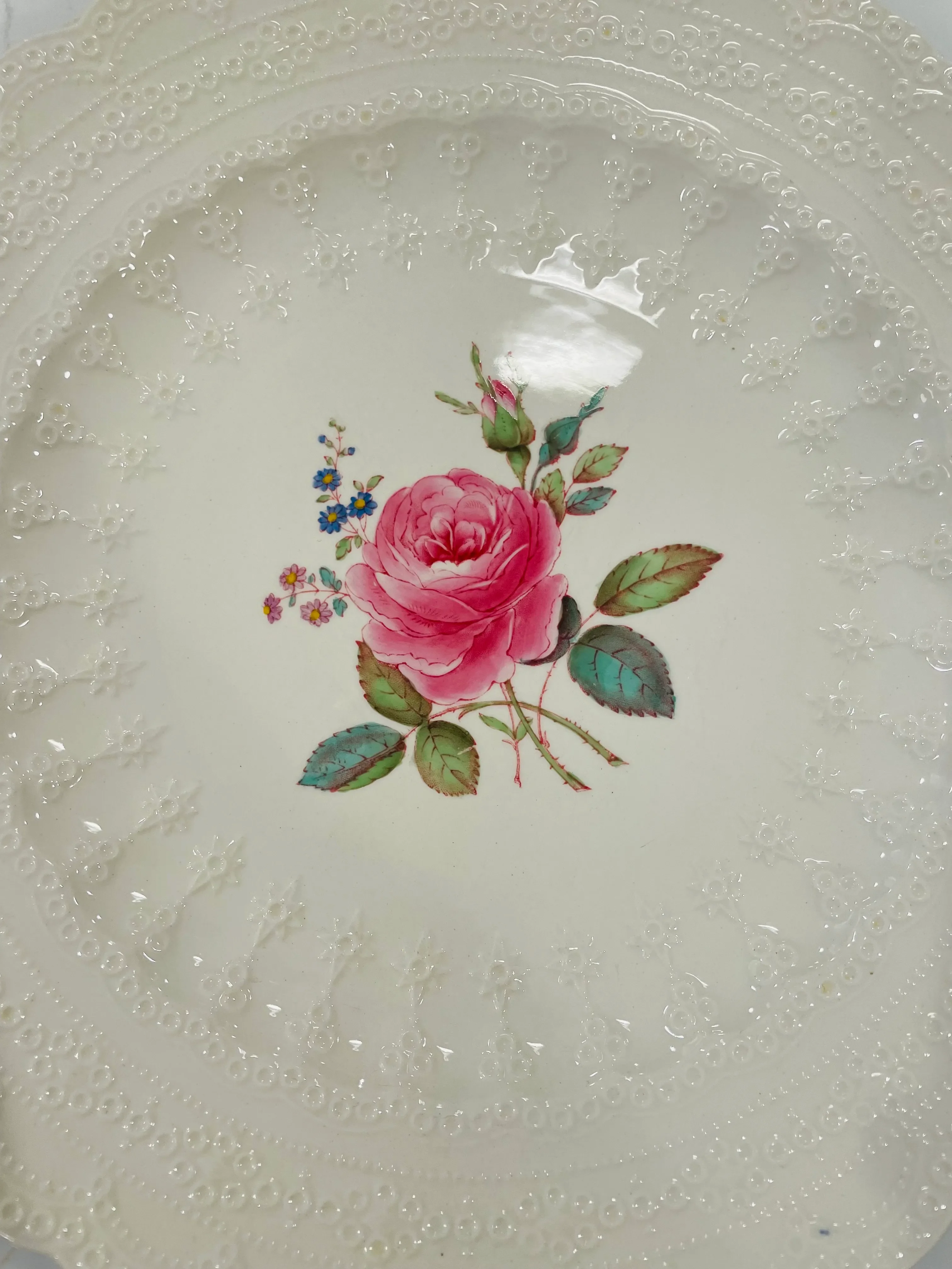 Spode Dinner Plate - Billingsley Rose - Old Red Backstamp 1926
