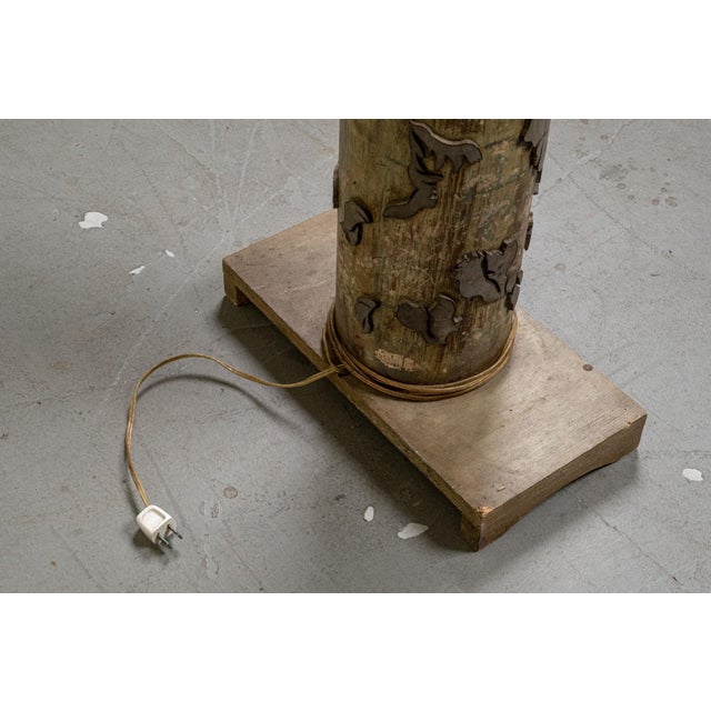 Antique Floor Lamp From Repurposed Industrial Wallpaper Textile Printer For Sale - Image 16 of 16