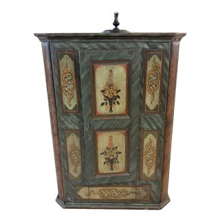 Small Painted Baroque Farmhouse Cupboard, 1797 For Sale