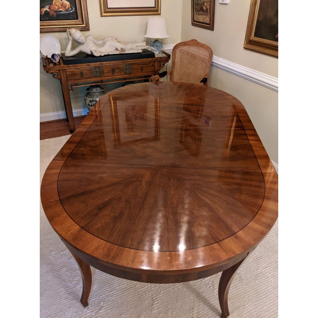 Late 20th Century John Widdicomb Biedermeier Style 48" Round Extendable Dining Table For Sale - Image 18 of 18