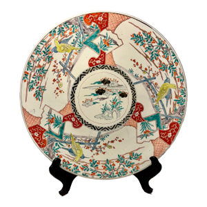 Mid 19th Century Late Edo Period Japanese Imari Hand Painted Porcelain Platter