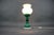 Czechoslovak Malachite Style Pressed Glass and Opaline Table Lamp, 1970s For Sale - Image 10 of 11