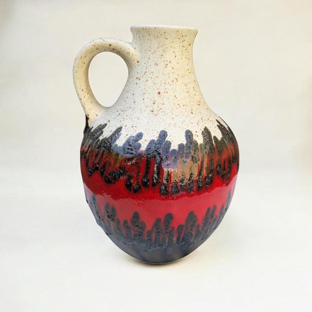 Beige Vintage Bay Fat Lava Pitcher from Bay Keramik, 1960s For Sale - Image 8 of 8