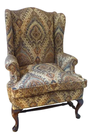 19th Century English Mahogany Wingback Chair