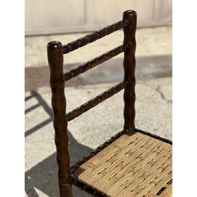 Turned Wood Spool Chairs attributed to Charles Dudouyt, 1940s, Set of 4 For Sale - Image 9 of 11