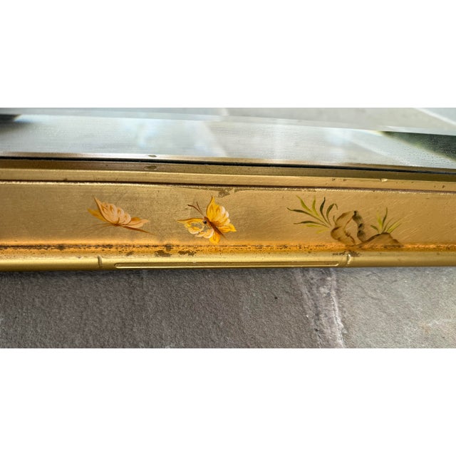 La Barge Giltwood Hand-Painted Floral Chinoiserie Mirror | Artist Signed P. Tacktor For Sale - Image 13 of 15