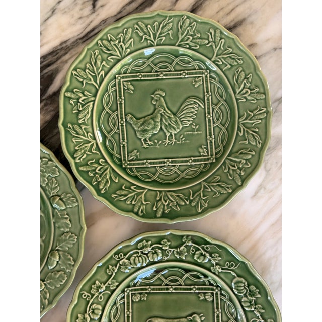 Contemporary Bordallo Pinheiro Made in Portugal Farm Animal Plates Set of 4 For Sale - Image 3 of 12