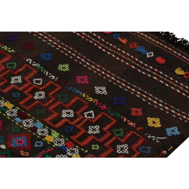 Rug & Kilim Vintage Afghan Tribal Kilim in Brown With Geometric Patterns, From Rug & Kilim For Sale - Image 4 of 7