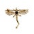 American Vintage Articulated 14k Gold Dragonfly Brooch With Sapphire & Diamonds For Sale - Image 3 of 5