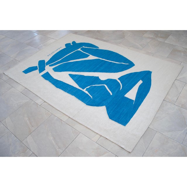 Henri Matisse Blue Nude 3 Inspired Silk Hand Woven Rug For Sale - Image 9 of 15