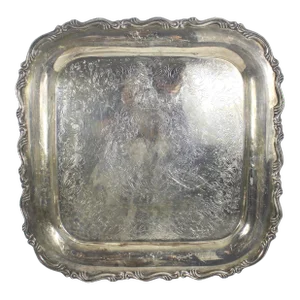 Vintage Square Silver Plated Bar Tray