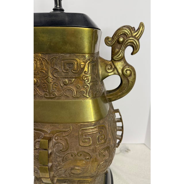 Vintage Warren Kessler Twin Dragon Lamp With Double Light For Sale - Image 14 of 16
