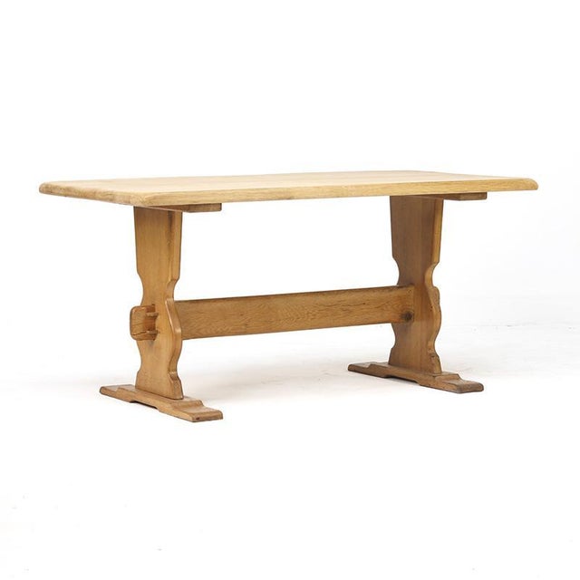 Brown Mid-Century Brutalist Rustic Dining Table For Sale - Image 8 of 9