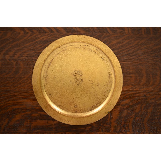 Tiffany Studios New York Bronze Doré Large Tray With Abalone Inlay For Sale - Image 10 of 13