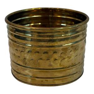 Vintage Round Hammered Brass Plated