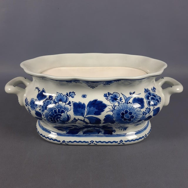Large Porceleyne Fles Jardiniere from Royal Delft For Sale - Image 13 of 13