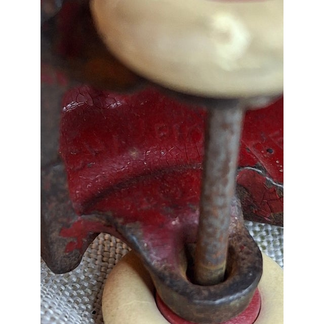 Red Rare 1920s Champion Cast Iron Mack C-Cab Dump Truck Original Paint & White Tires For Sale - Image 8 of 18