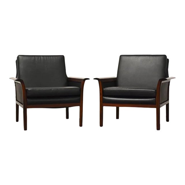 Modern Rosewood Lounge Chairs by Knut Sæter For Sale