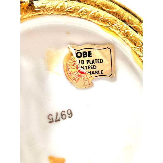 Metal Vintage Ardalt Lenwile Porcelain Butterfly Dish – Footed Trinket Bowl With Gilt Stand For Sale - Image 7 of 7