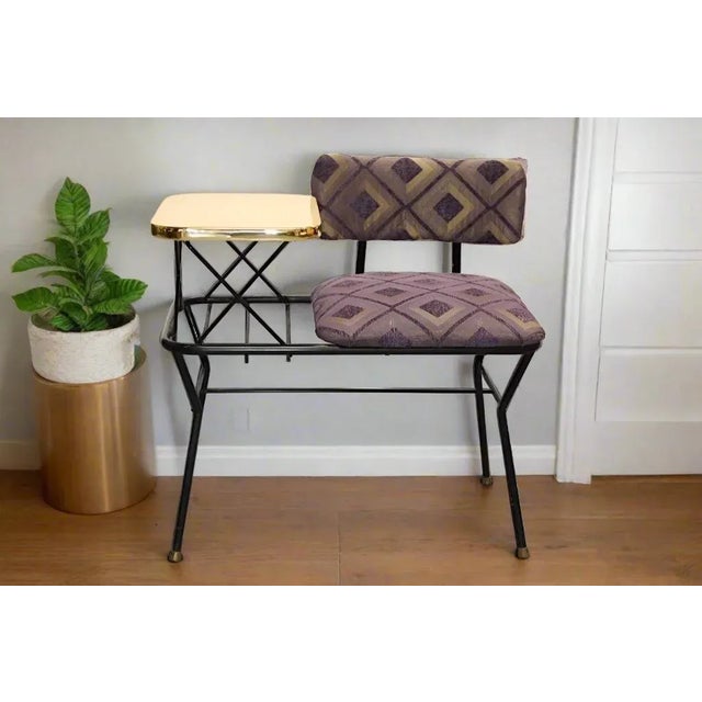 Arthur Umanoff Vintage Telephone Table Gossip Bench For Sale - Image 4 of 4