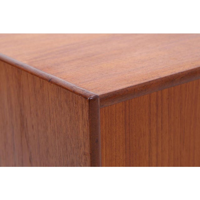 Brown Mid-Century Modern Danish Modern Teak Chest of Drawers with Sliding Doors, 1960s For Sale - Image 8 of 15