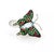 This exotic ring is crafted from solid 18k white gold and is in the form of an adorable colorful butterfly, the body boast...