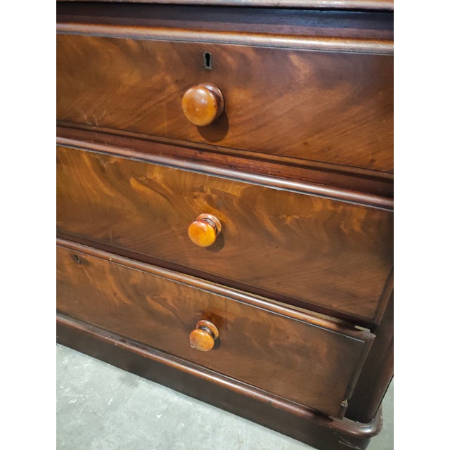 Antique Victorian Eastlake Walnut Dresser With Carved Crest Mirror For Sale - Image 9 of 13