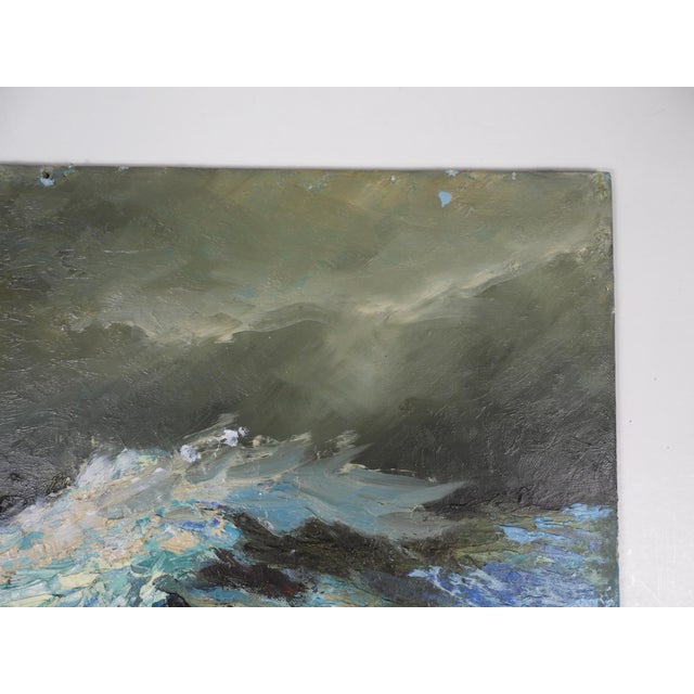 Mid 20th Century Mid 20th Century Impressionist Seascape Painting For Sale - Image 5 of 8