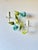 Matching Italian tole lighting set comprising a three-arm chandelier and a pair of two-light wall sconces. Hand-painted...
