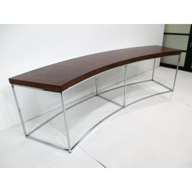 Wood Milo Baughman Rosewood Chrome Sofa Table for Thayer Coggin For Sale - Image 7 of 11