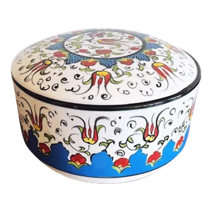 Vintage Turkish Porcelain Painted Jar